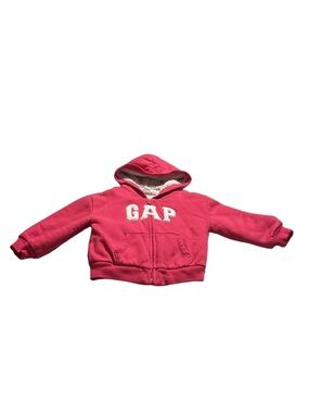 GAP Kids  Pink Hooded Zip Up Sherpa Lined Hoodie Size 3T